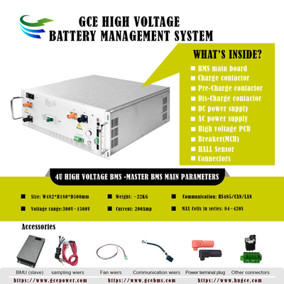Hochspannung BMS 304S972.8V 250A Lifepo4 BMS 1500V Batteriemanagementsystem für UPS BESS Rack Lithiumbatterie Energie