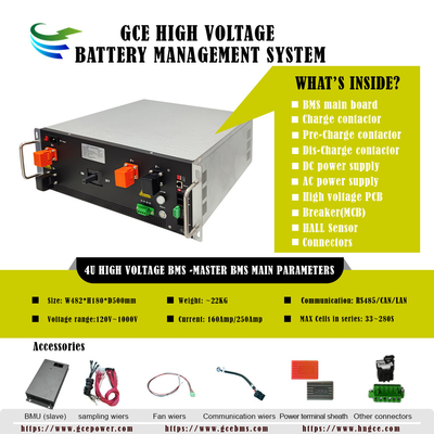 GCE Master And Slave BMS,225S Batterie Energiespeichersystem, 720V 250A Lifepo4 Batterie Bms