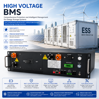 GCE Hochspannungs-BMS 30S256S Active Balance Battery Management System, 100A 200A 300A Master Slave LiFePO4 HV BMS für Batterie-Energiespeichersystem (BESS), ESS, UPS, Solarspeicher, Mikrogrid &