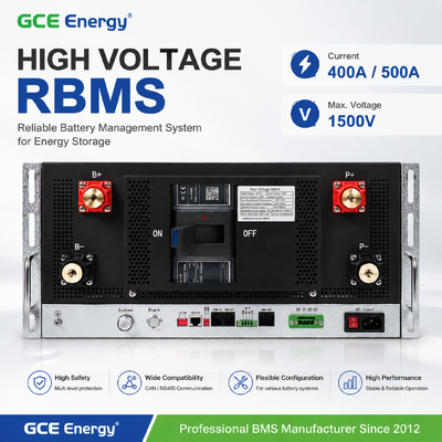 GCE Energy High Voltage Battery Management System für die Energiespeicherung 350V-1500V 400A/500A BMS-Lösung für Lithiumbatterien, ESS, UPS-Systeme und Anwendungen für erneuerbare Energien