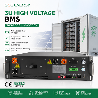 Hochspannungs-BMS GCE Master Slave HV BMS 120S 144S 160S 192S 120V-750V 125A Lithium-Batteriemanagementsystem für Solar-ESS BESS Energiespeichersystem